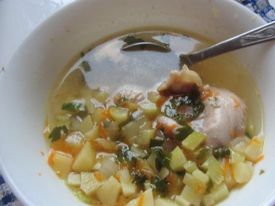 Кабачковый суп на индейки без зажарки
