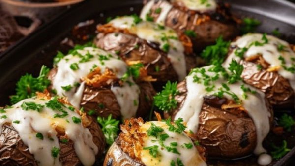 Красиво, просто и вкусно: фаршированный картофель с грибами в духовке