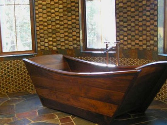 Деревянная ванна – забытое старое в современном интерьере