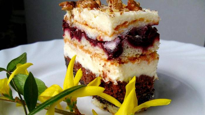 Рецепт торта с маком и вишнями