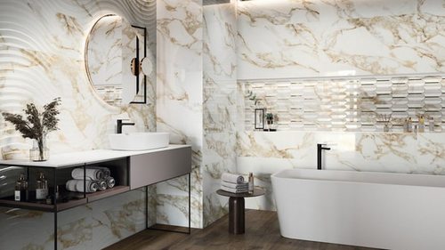 Дизайн ванной комнаты с плиткой