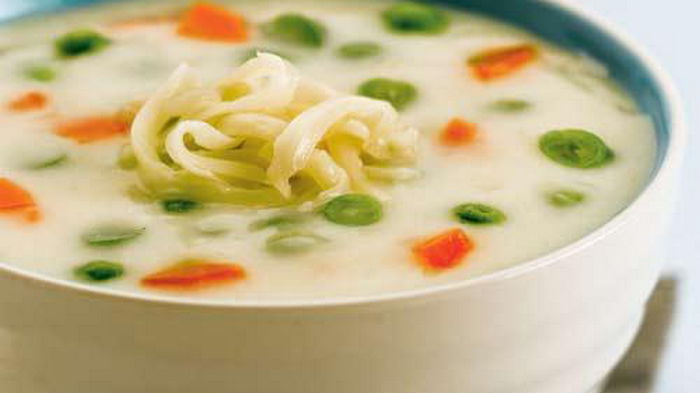 Молочный суп с овощами