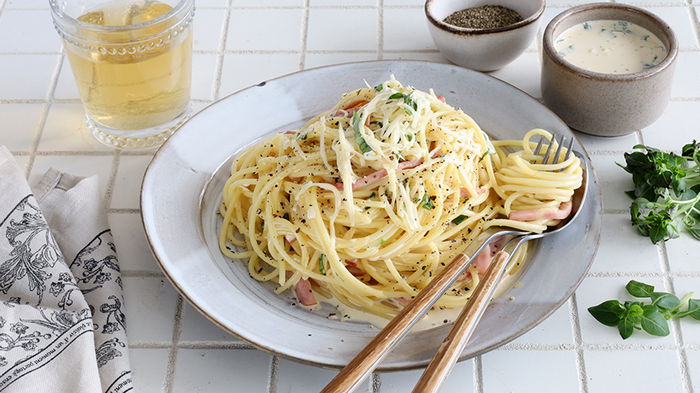 Спагетти «Карбонара» с соусом без сливок