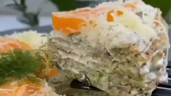 Кабачковый торт с грибами: готовим вкусную сезонную закуску