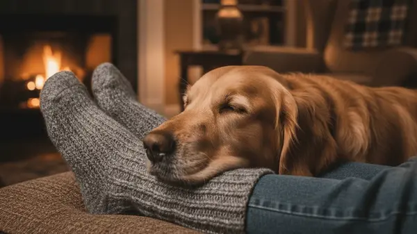 Почему собака спит у ваших ног: это не просто милый жест, причина гораздо глубже