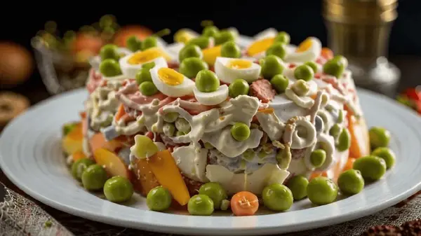 Добавьте этот популярный продукт к оливье — и обычный салат превратится в изысканное блюдо