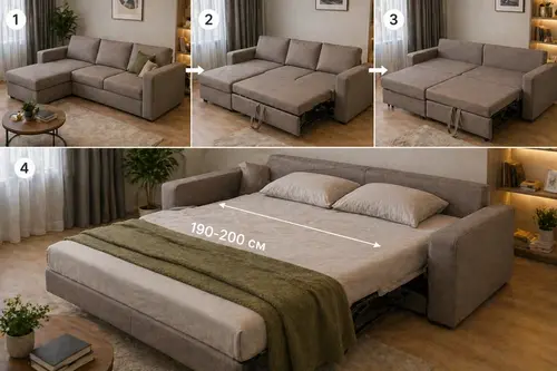 Кутовий диван з розкладним механізмом