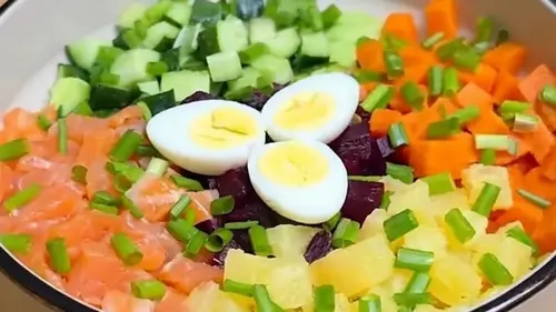 Винегрет с красной рыбой: рецепт усовершенствованного классическо...