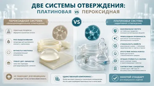 Две системы отверждения: платиновая vs пероксидная