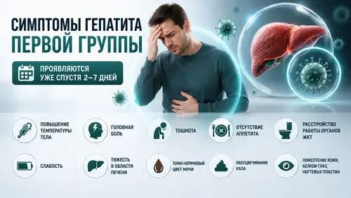 Симптомы гепатита первой группы