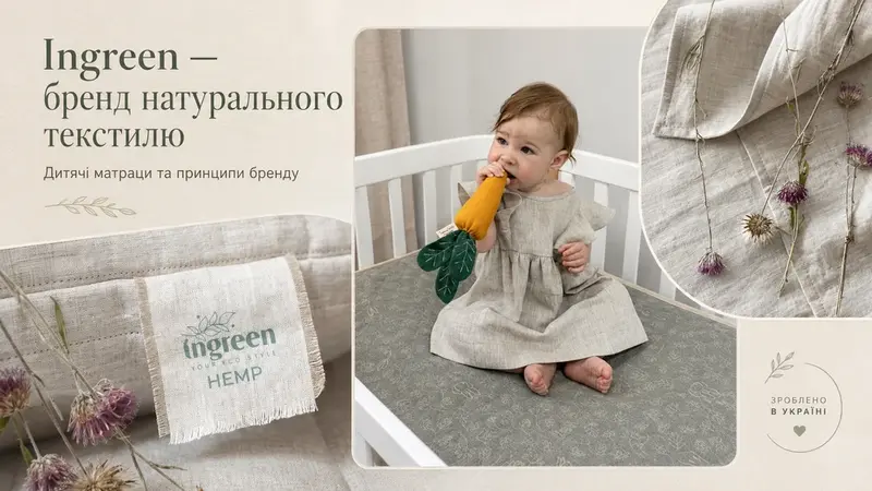 Ingreen — бренд натурального текстилю та дитячих матраців, створений з принципами