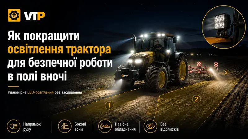 Як покращити освітлення трактора для безпечної роботи в полі вночі
