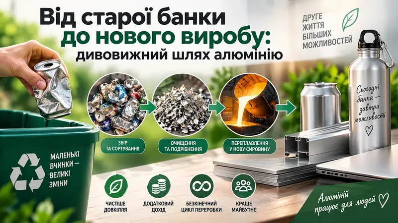 Від старої банки до нового виробу: дивовижний шлях алюмінію