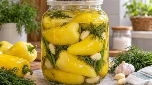 Квашеный перец на зиму с чесноком и укропом: простой рецепт с пропорциями на литр воды
