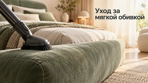 Уход за мягкой обивкой кровати