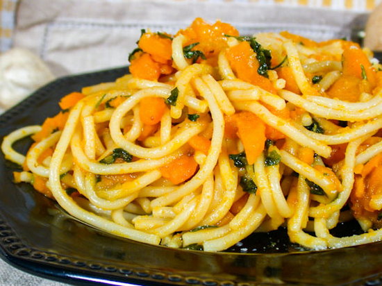 Тыква со спагетти (рецепт)